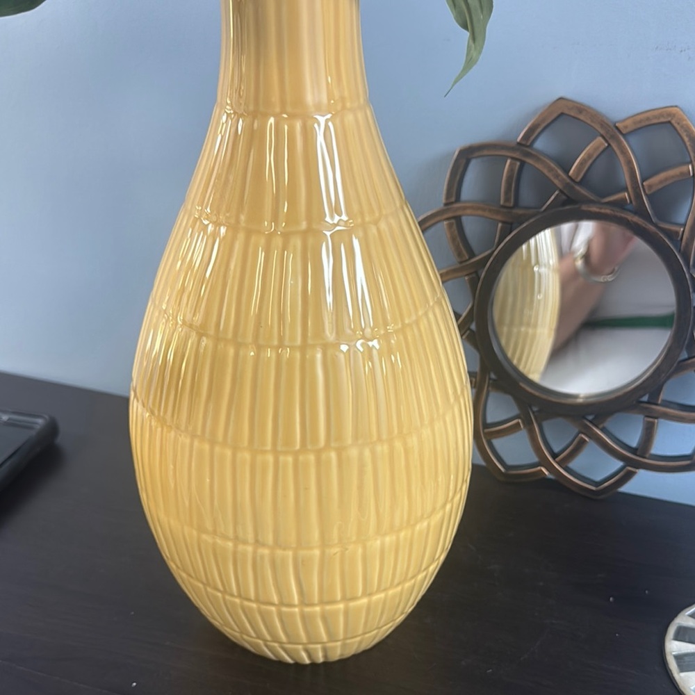 Yellow Ceramic Vase